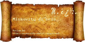 Miskovity Ábris névjegykártya